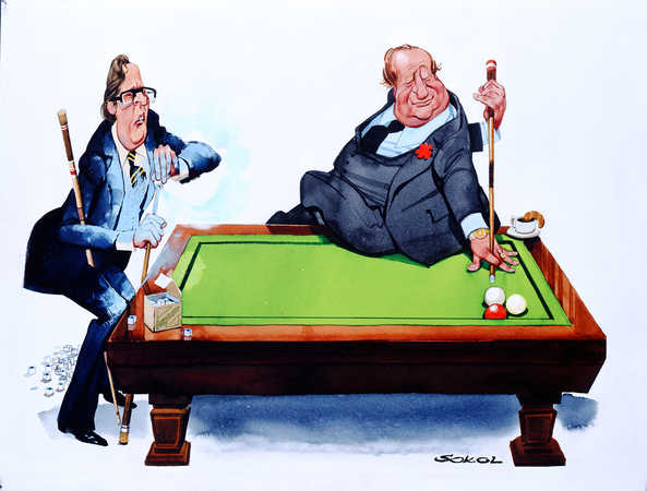 Erich Sokol, Exhibitionspartie – Fernsehdiskussionen zwischen Kreisky und Taus, 1977 © Annemarie Sokol